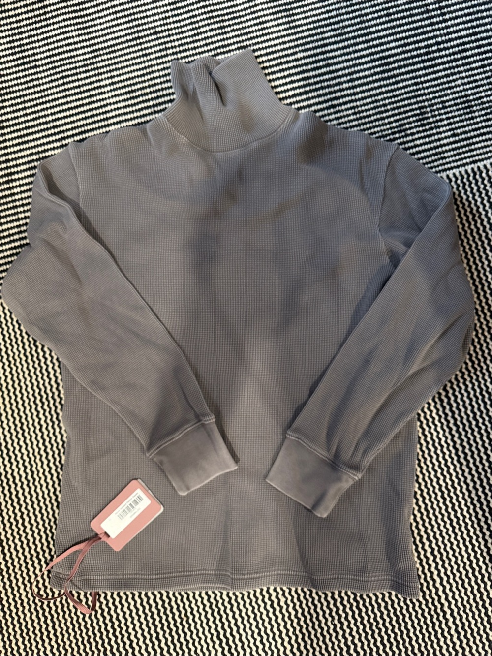 Kith Men's Slate Gray Turtleneck Waffle Knit Sweater